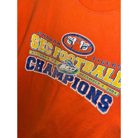 Auburn Tigers SEC‎ Football Champions 2004 Orange T Shirt Size L - Picture 2 of 6